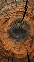 biologisch achtergrond met de het dossier van getextureerde schors hout verticaal mobiel behang ai gegenereerd foto