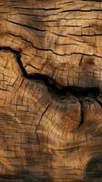 rustiek backdrop met de natuurlijk structuur van schors hout verticaal mobiel behang ai gegenereerd foto