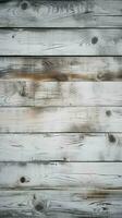 getextureerde wit hout detailopname Aan wijnoogst grijs hout plank muur verticaal mobiel behang ai gegenereerd foto