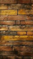 bruin schuur hout verdieping muur textuur, oproepen tot een wijnoogst esthetisch verticaal mobiel behang ai gegenereerd foto
