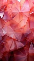 abstract driehoeken harmoniseren tinten van roze, wit, en glanzend goud, zichtbaar betovering verticaal mobiel behang ai gegenereerd foto
