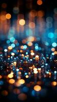 glinsterend lichten het formulier bokeh abstractie, een tapijtwerk van helderheid en artistiek verleiden verticaal mobiel behang ai gegenereerd foto