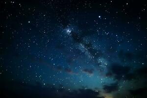betoverend nacht lucht een laag hoek visie van de sterrenhemel hemelen ai gegenereerd foto