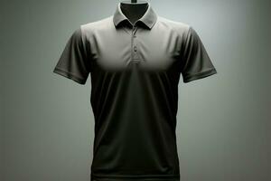 3d polo overhemd model, voorkant visie, wit achtergrond, mode concept ai gegenereerd foto