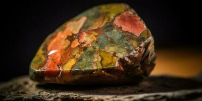foto van de mineraal steen unakiet detailopname, macro. generatief ai