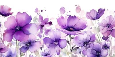 Purper bloemen illustratie. generatief ai foto