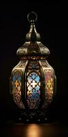 wijnoogst Arabisch lantaarn, thema van eid-al-adha, de feest van offer. generatief ai foto