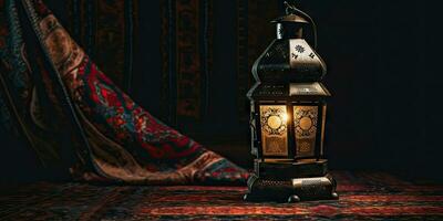 wijnoogst Arabisch lantaarn, thema van eid-al-adha, de feest van offer. generatief ai foto