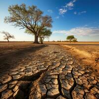 droogte, water en ecologie probleem. water schaarste. generatief ai foto