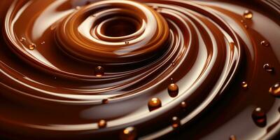 melk chocola illustratie, top visie. generatief ai foto