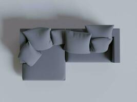 realistisch sofa gemaakt en weergegeven door 3d software voor decoratie interieur en enz foto