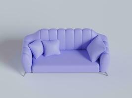 realistisch sofa gemaakt en weergegeven door 3d software voor decoratie interieur en enz foto