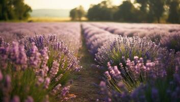 lavendel velden in vol bloeien. ai gegenereerd foto