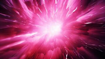 explosie met roze verlichting. generatief ai foto