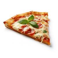margherita pizza stuk geïsoleerd Aan wit achtergrond ai gegenereerd foto