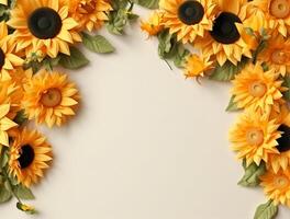 tropisch bloemen achtergrond kopiëren ruimte. ruimte voor tekst ai gegenereerd foto