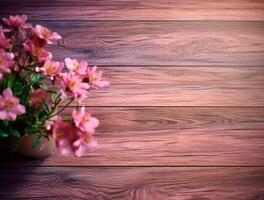 detailopname foto van houten tafel, rustiek charme ai gegenereerd