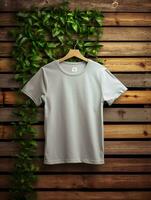 blanco grijs t-shirt voor mockup ontwerp ai gegenereerd foto