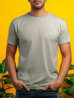 professioneel grijs t-shirt voor mockup ontwerp ai gegenereerd foto