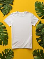 professioneel wit t-shirt voor mockup ontwerp ai gegenereerd foto