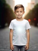 wit baby t-shirt vrij foto ai gegenereerd