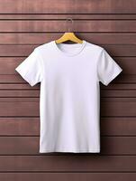 blanco wit t-shirt voor mockup ontwerp ai gegenereerd foto