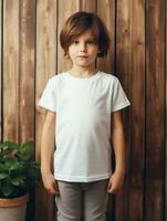 blanco wit baby t-shirt voor mockup ontwerp ai gegenereerd foto