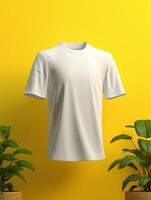 blanco wit t-shirt voor mockup ontwerp ai generatief foto