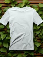 mannen blanco wit t-shirt voor mockup ontwerp ai generatief foto