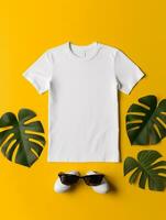 professioneel wit t-shirt voor mockup ontwerp ai gegenereerd foto