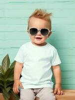 wit blanco baby t-shirt ai gegenereerd foto