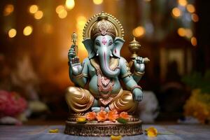 een heer ganpati, ganesha. generatief ai foto