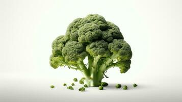 broccoli geïsoleerd Aan wit achtergrond. generatief ai foto