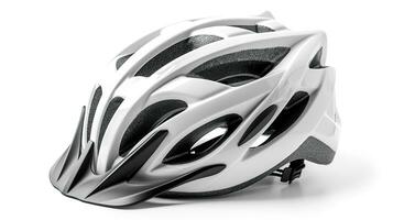 een wit fiets helm geïsoleerd Aan wit achtergrond. veiligheid helm. generatief ai foto