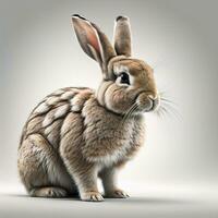Pasen konijn Aan een solide kleur achtergrond. ai generatief foto