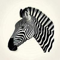 zebra hoofd geïsoleerd Aan wit achtergrond. hand- getrokken vector illustratie. ai generatief foto