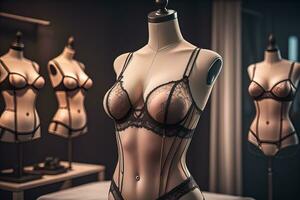 sensueel lingerie Aan een mannequin. ai generatief foto