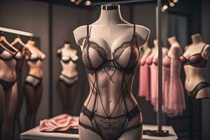 sensueel lingerie Aan een mannequin. ai generatief foto