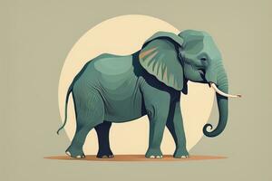 vector illustratie van een olifant. geïsoleerd Aan een solide kleur achtergrond. ai generatief foto