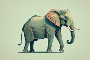 vector illustratie van een olifant. geïsoleerd Aan een solide kleur achtergrond. ai generatief foto