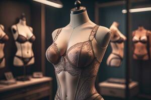 sensueel lingerie Aan een mannequin. ai generatief foto