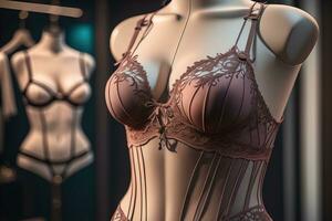 sensueel lingerie Aan een mannequin. ai generatief foto