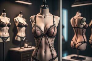 sensueel lingerie Aan een mannequin. ai generatief foto