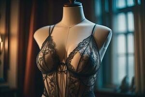 sensueel lingerie Aan een mannequin. ai generatief foto