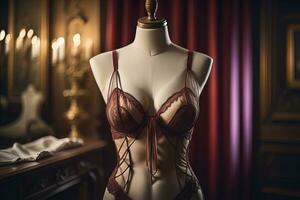 sensueel lingerie Aan een mannequin. ai generatief foto