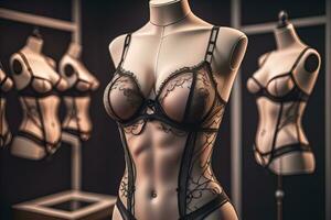 sensueel lingerie Aan een mannequin. ai generatief foto