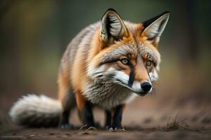portret van een rood vos, vulpes vulpen. ai generatief foto