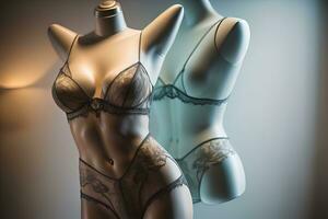 sensueel lingerie Aan een mannequin. ai generatief foto