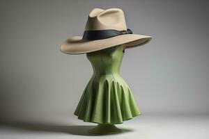 elegant vrouw hoed Aan mannequin. ai generatief foto