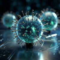 een illustratie van cel immuniteit systeem, cel virus concept kunst, ai generatief foto